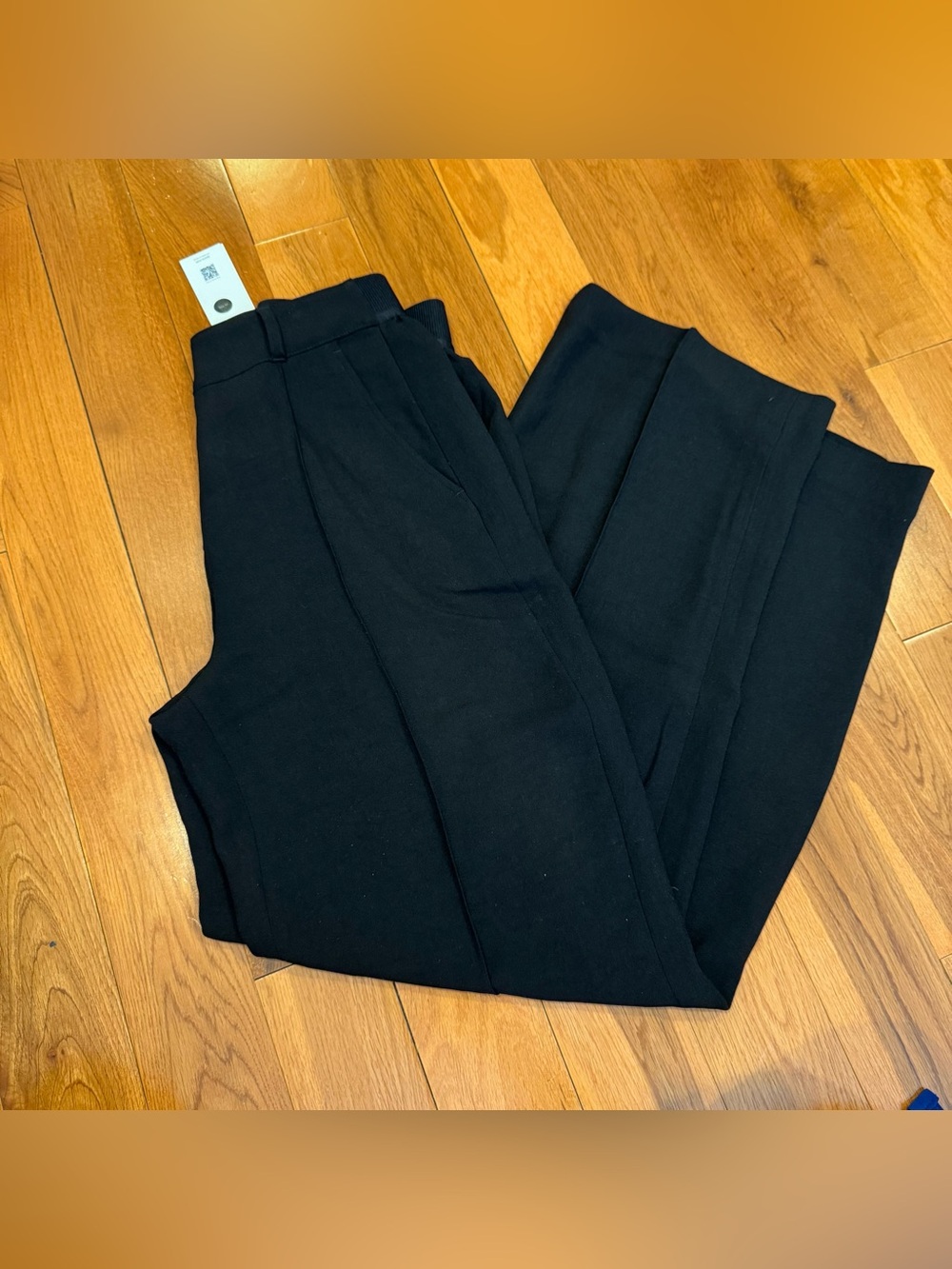 SPANX Black Pull-On Trousers with Front Seam
